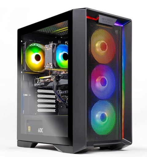 Skytech Gaming Nebula Gaming PC Desktop – Intel Core i5 12400F 2.5 GHz, RTX 3050, 1TB NVME SSD, 16G DDR4 3200, 600W Gold PSU, AC Wi-Fi, Windows 10 Home 64-bit 